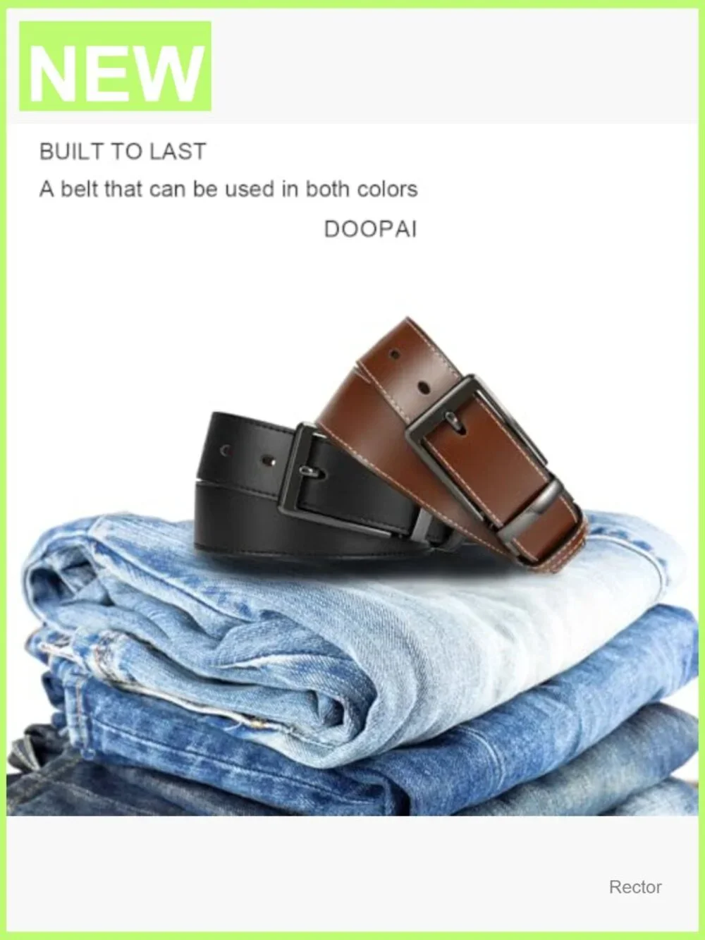 Men's Genuine Leather Reversible Belt 1.25